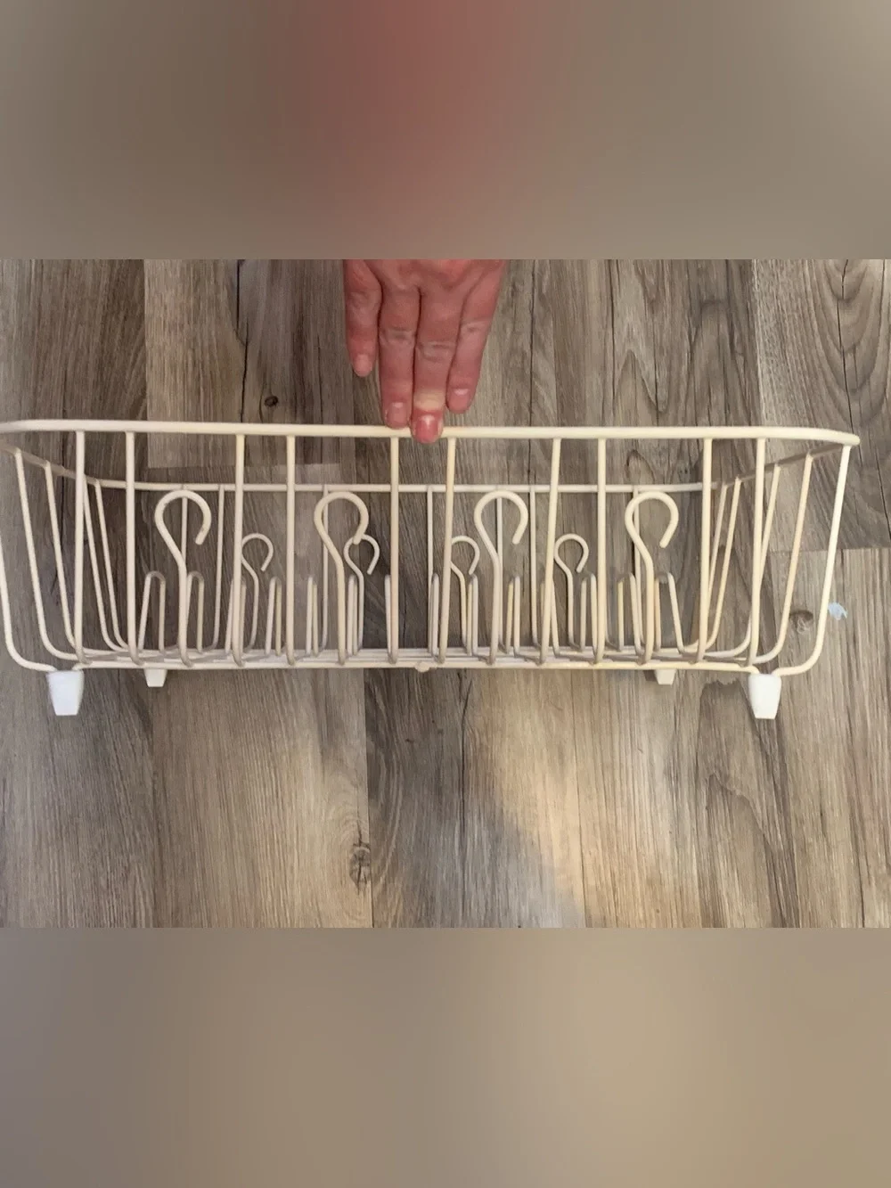 Vtg Rubbermaid Ivory Large Wire Dish Drainer Drying Rack w/ Rubber Feet